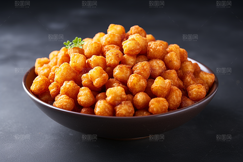 油炸黄金豆小吃膨化食品摄影图