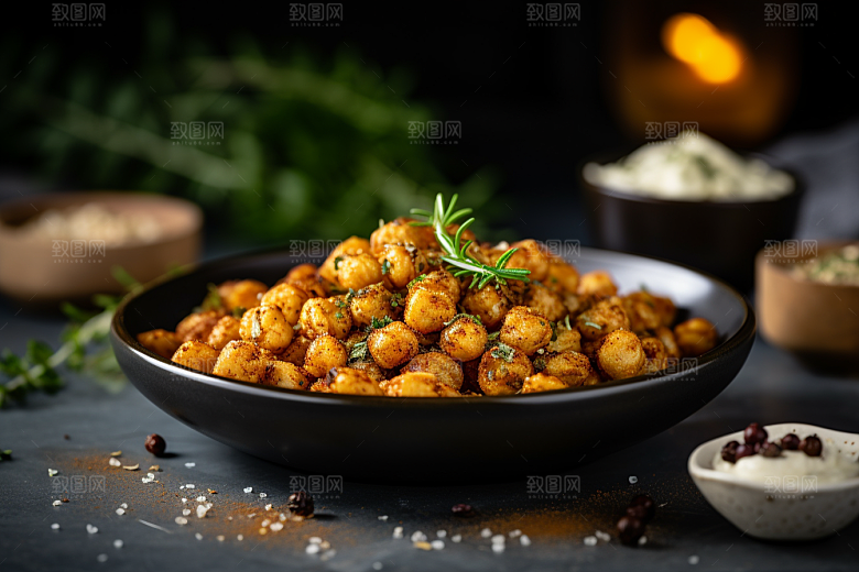 油炸黄金豆素材膨化食品摄影图
