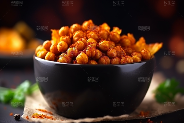 油炸黄金豆美味美食摄影图