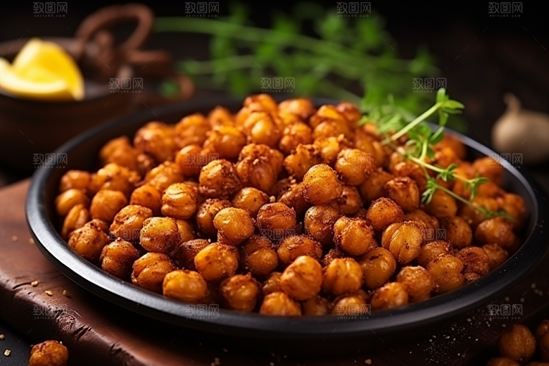 油炸黄金豆零食地方特色摄影图