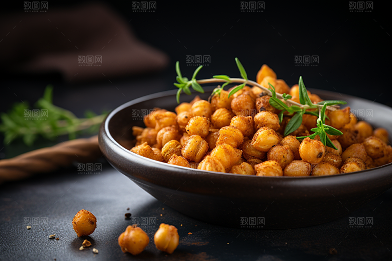 油炸黄金豆小吃素材摄影图