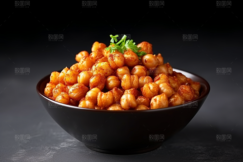 油炸黄金豆美食地方特色摄影图