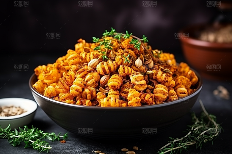 油炸黄金豆油炸食品地方特色摄影图