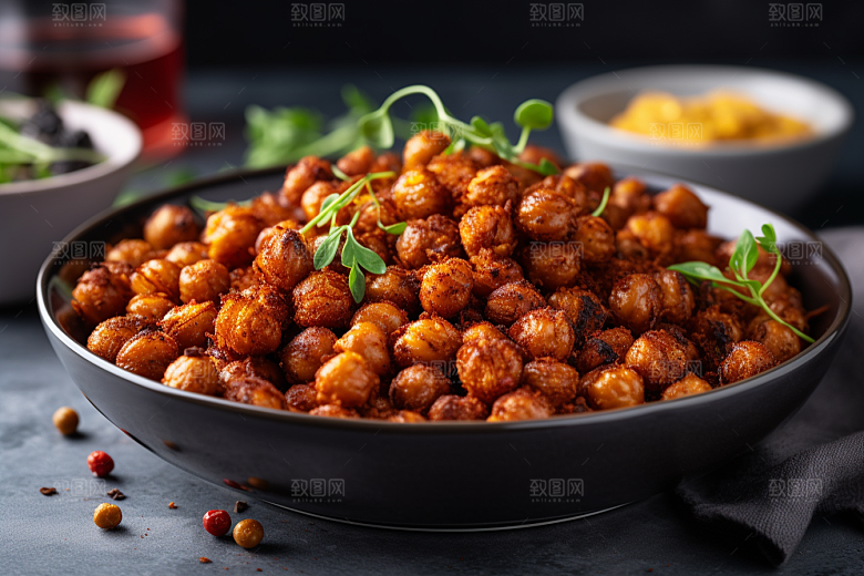 油炸黄金豆地方特色高清摄影图