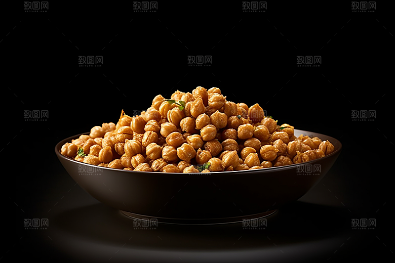 油炸黄金豆零食高清摄影图