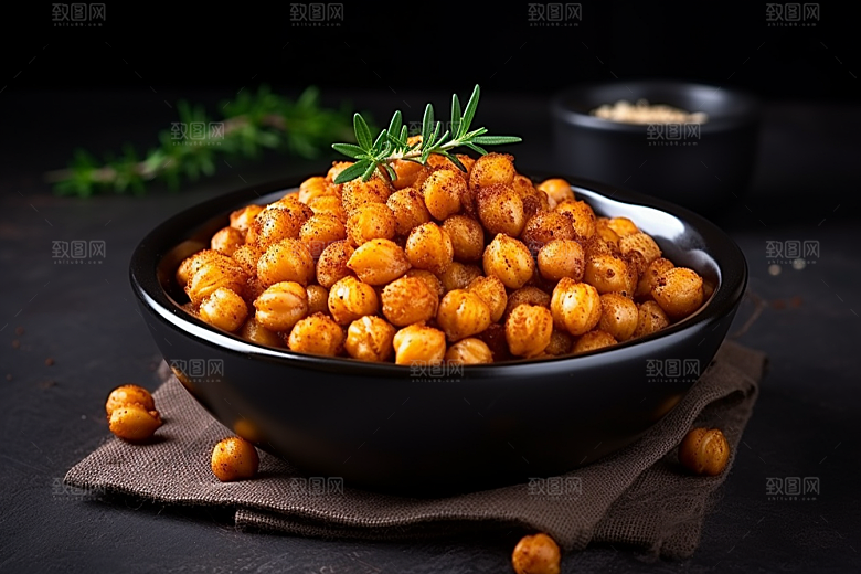 油炸黄金豆高清美食摄影图