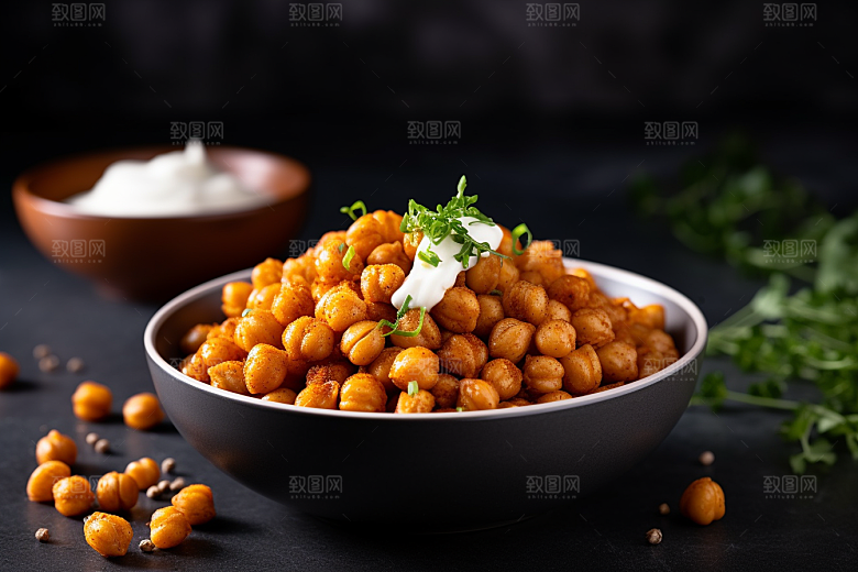 油炸黄金豆地方特色美食摄影图