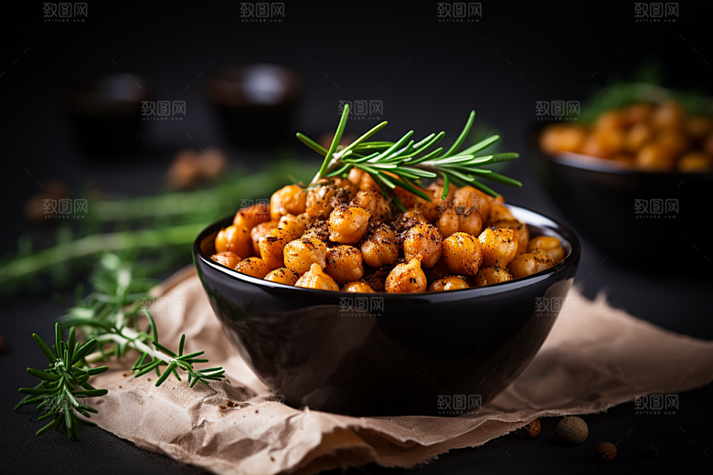 油炸黄金豆零食膨化食品摄影图
