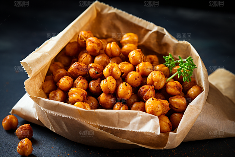 油炸黄金豆地方特色美味摄影图