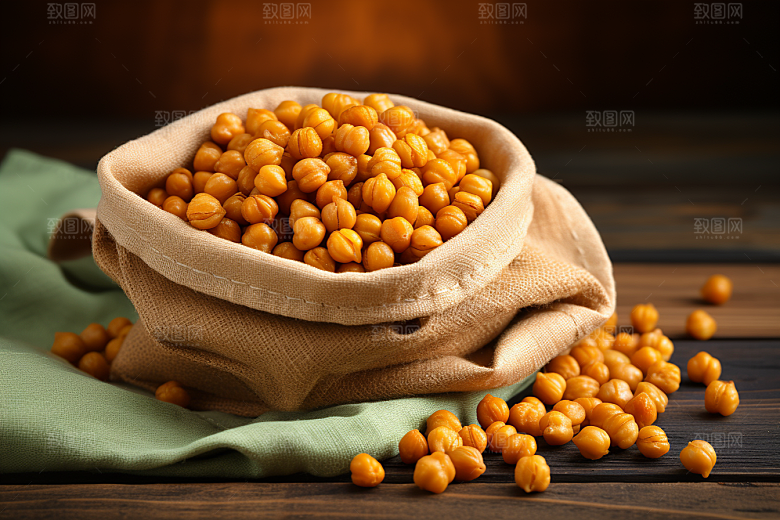 油炸黄金豆美味油炸食品摄影图