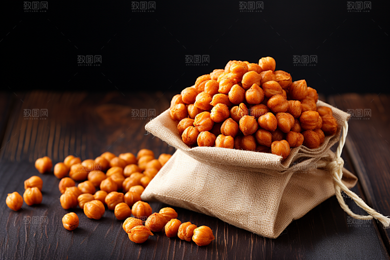 油炸黄金豆油炸食品膨化食品摄影图
