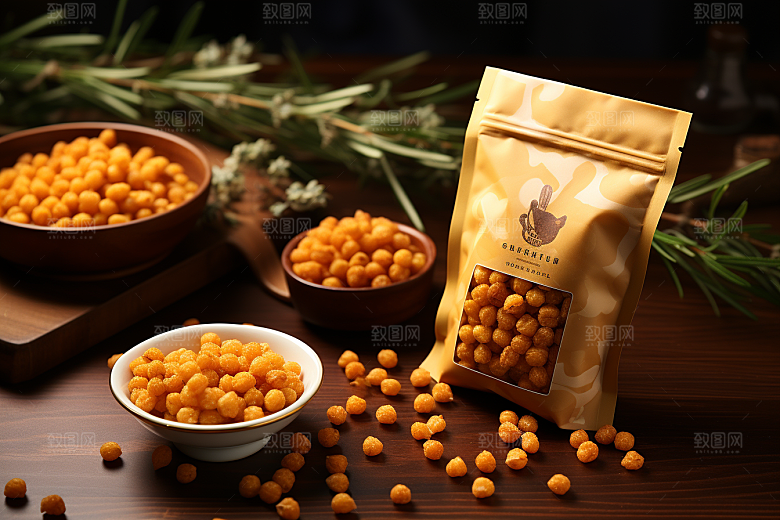 油炸黄金豆零食美味摄影图