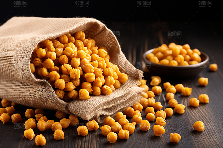 油炸黄金豆膨化食品地方特色摄影图
