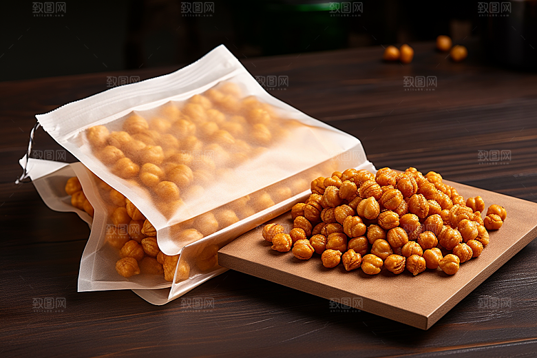 油炸黄金豆美食膨化食品摄影图