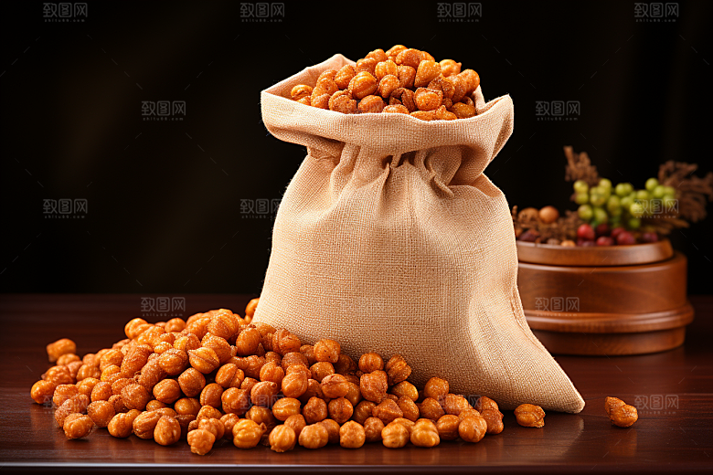 油炸黄金豆美味油炸食品摄影图