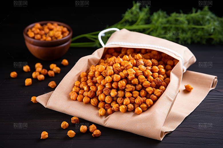 油炸黄金豆油炸食品零食摄影图