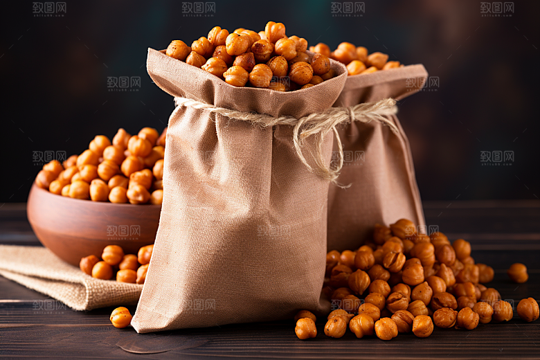 油炸黄金豆膨化食品美食摄影图