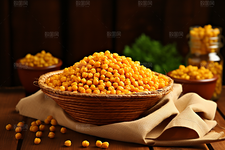 油炸黄金豆地方特色素材摄影图
