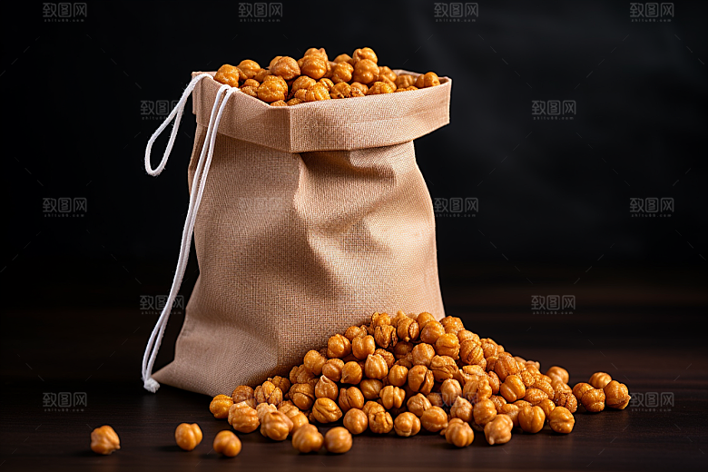 油炸黄金豆油炸食品地方特色摄影图