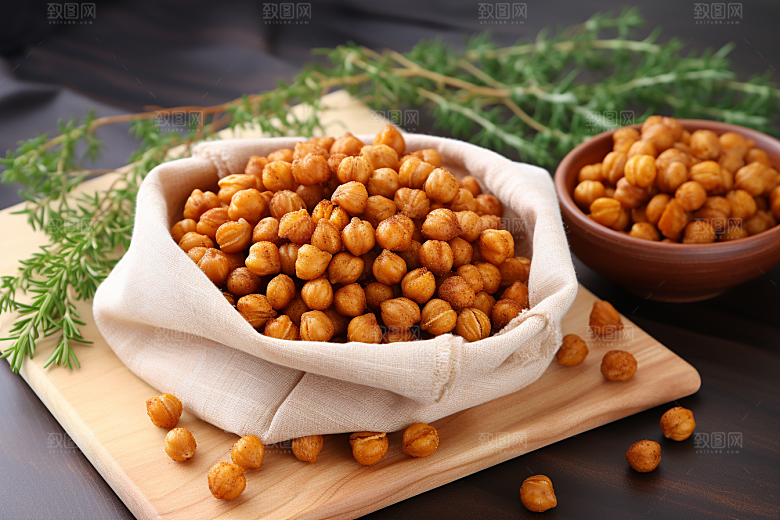油炸黄金豆素材油炸食品摄影图