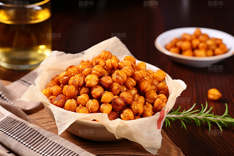 油炸黄金豆零食素材摄影图