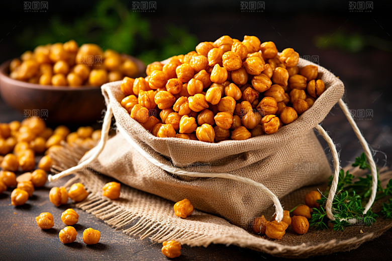 油炸黄金豆地方特色美食摄影图
