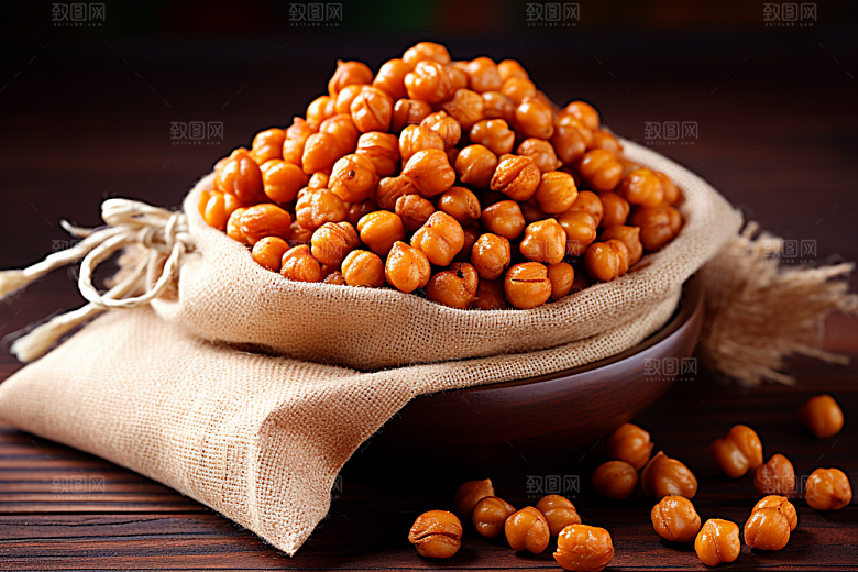 油炸黄金豆美味油炸食品摄影图