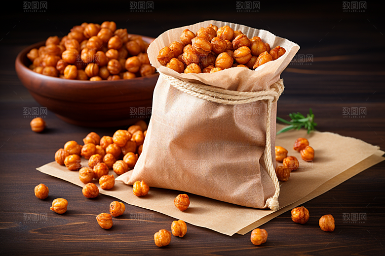 油炸黄金豆油炸食品美味摄影图