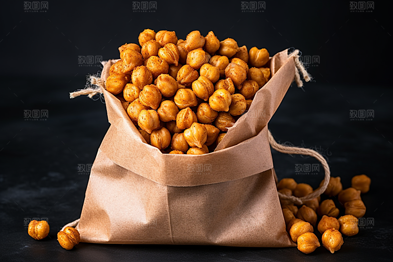 油炸黄金豆美食高清摄影图