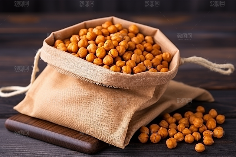 油炸黄金豆美味零食摄影图