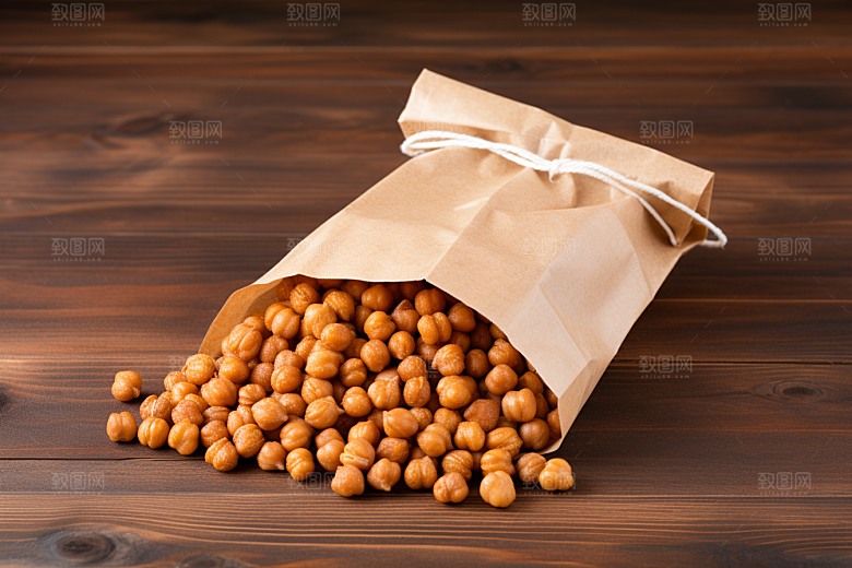 油炸黄金豆美食小吃摄影图