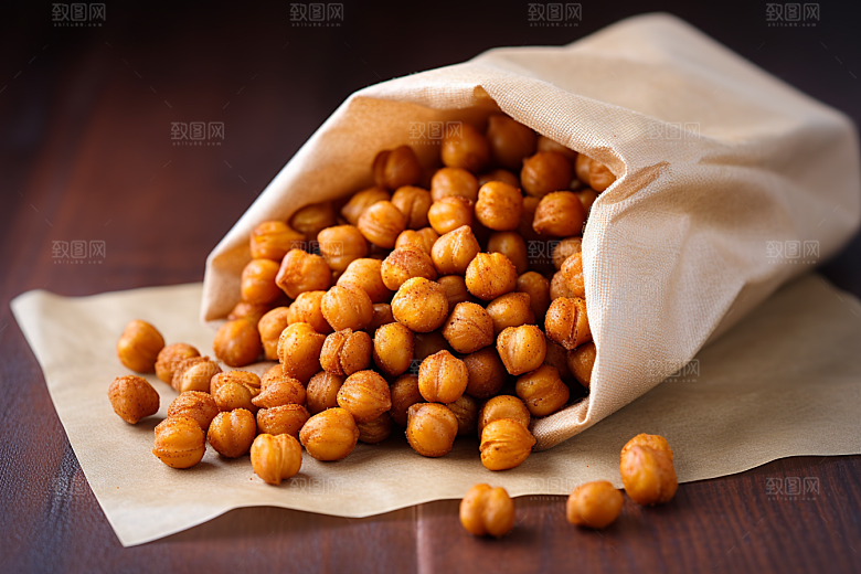 油炸黄金豆油炸食品小吃摄影图