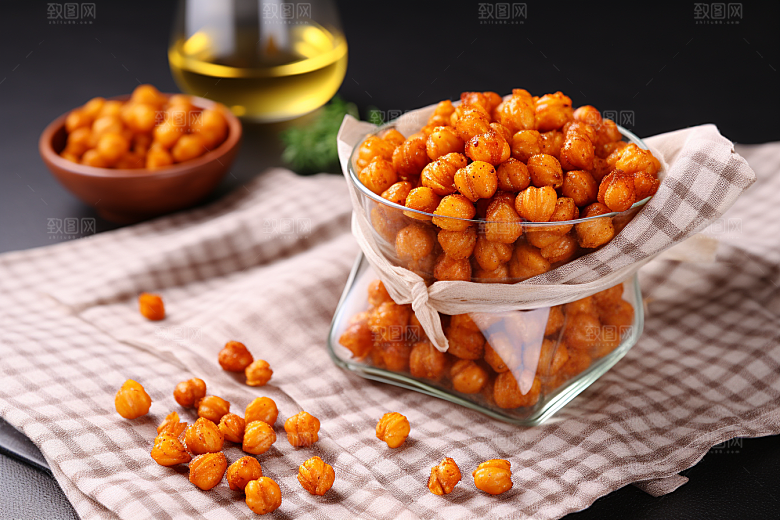 油炸黄金豆地方特色零食摄影图