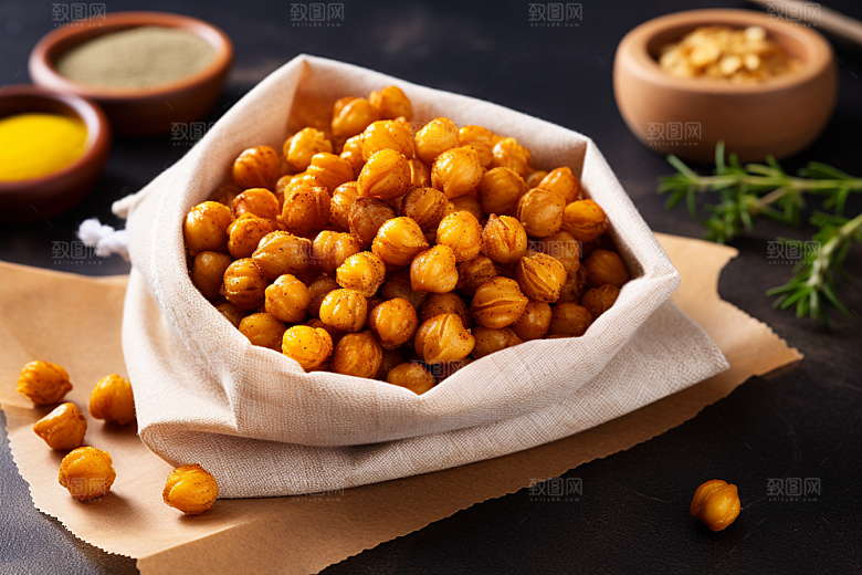 油炸黄金豆高清美食摄影图