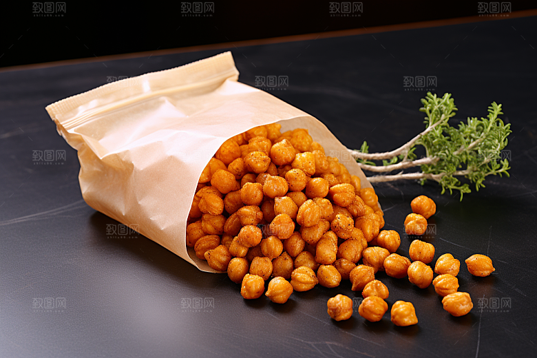 油炸黄金豆膨化食品零食摄影图