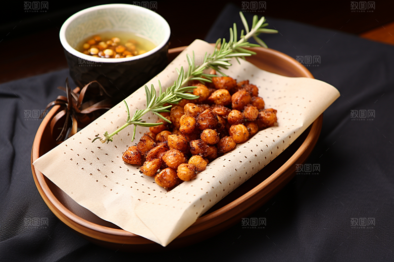油炸黄金豆美食小吃摄影图
