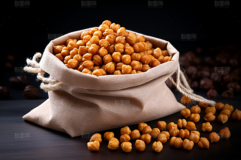 油炸黄金豆素材膨化食品摄影图