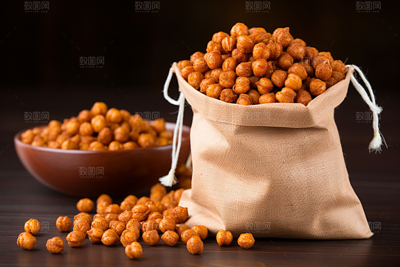 油炸黄金豆零食高清摄影图