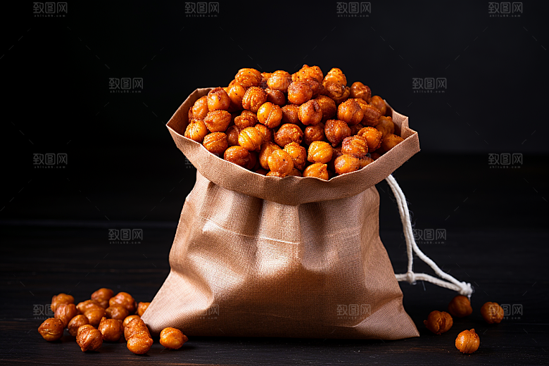 油炸黄金豆素材美食摄影图