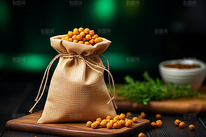 油炸黄金豆美食美味摄影图