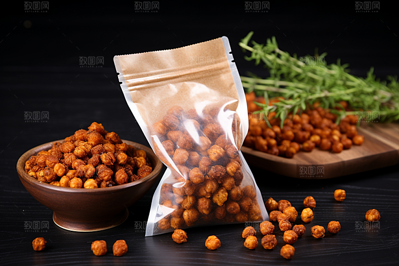 油炸黄金豆油炸食品零食摄影图