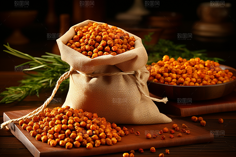 油炸黄金豆美味高清摄影图