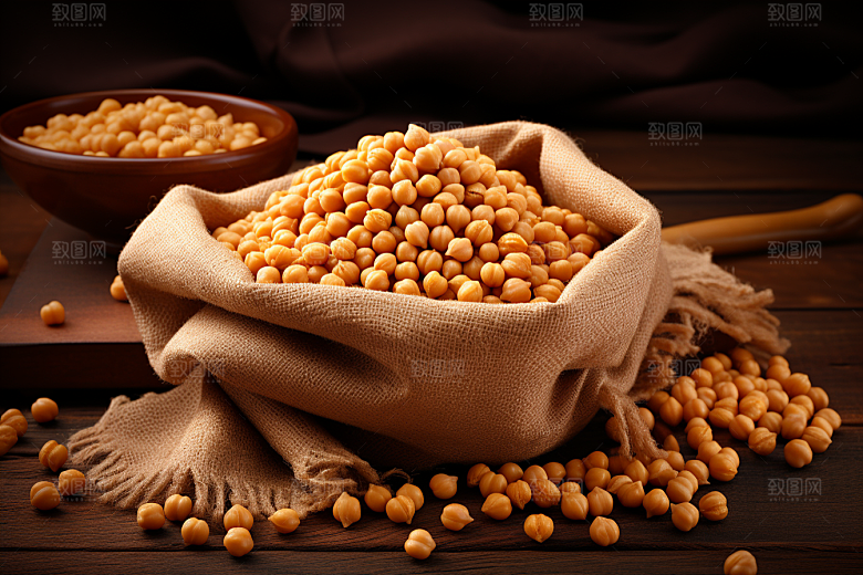 油炸黄金豆小吃零食摄影图