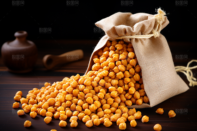油炸黄金豆美食高清摄影图