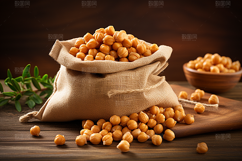 油炸黄金豆素材膨化食品摄影图