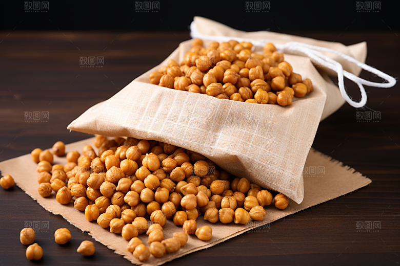 油炸黄金豆膨化食品素材摄影图