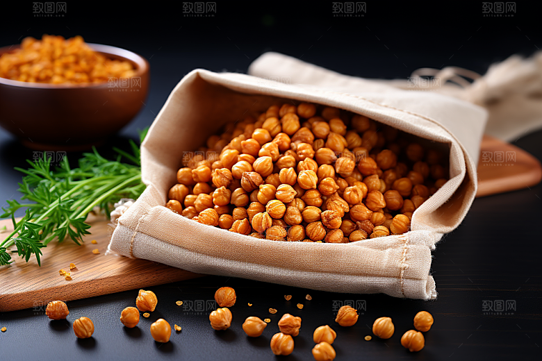 油炸黄金豆零食素材摄影图