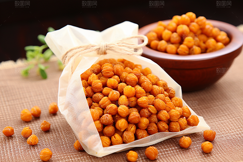 油炸黄金豆素材零食摄影图