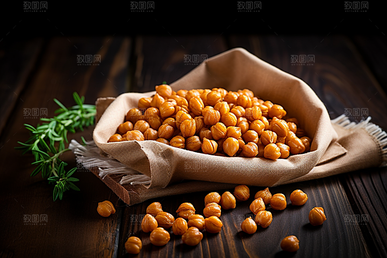 油炸黄金豆小吃素材摄影图