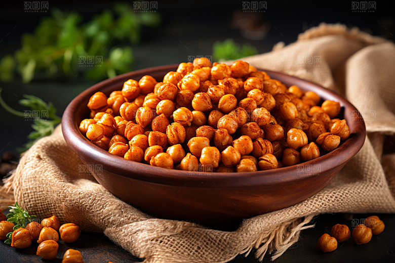 油炸黄金豆素材美味摄影图